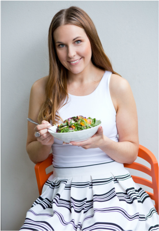 Amanda Moon with salad